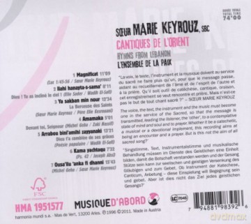 Soeur Marie Keyrouz: Cantiques De L Orient (digipack) [CD]