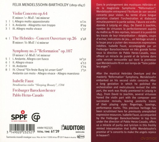 Mendelssohn: Violin Concerto Faust Heras-Casado [CD]