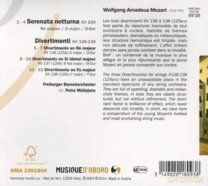 Mozart: Divertimenti Freiburger Barockorchester (digipack) [CD]