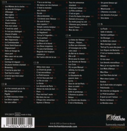 Edith Piaf: Portrait Du Trottoir Au Music [5CD]