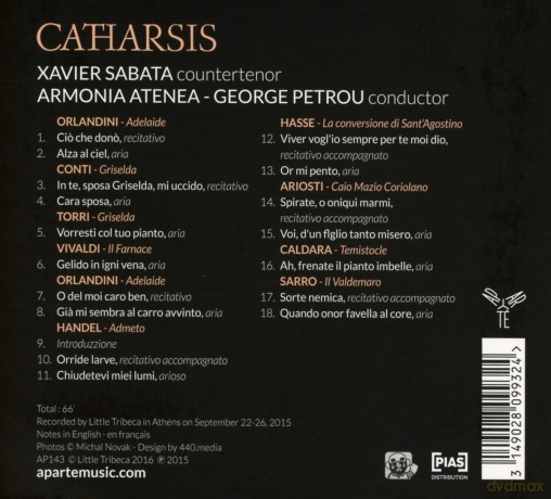 Xavier Sabata: Catharsis (digipack) [CD]