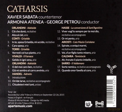 Xavier Sabata: Catharsis (digipack) [CD]