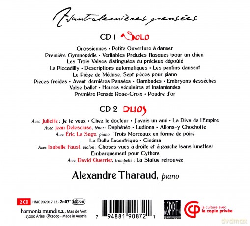 Satie: Avant-Dernieres Pensees Tharaud (digipack) [2CD]