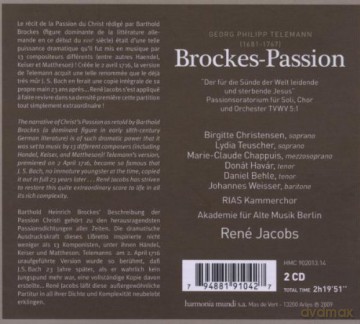 Telemann: Brockes-Passion Rene Jacobs [2CD]