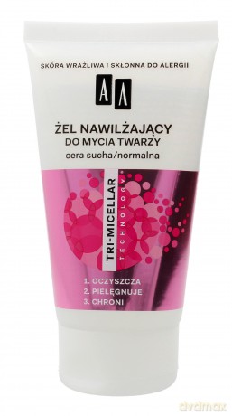 AA Tri - Micellar Żel nawilżający do mycia twarzy - cera sucha normalna 150 ml