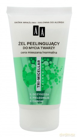 AA Tri - Micellar Żel peelingujący do mycia twarzy - cera mieszana normalna 150 ml