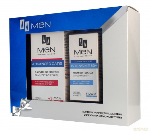 AA Zestaw prezentowy Men Advanced Care (krem do twarzy 50 + 50 ml + balsam po goleniu 100 ml)
