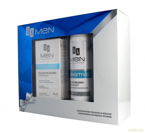 AA Zestaw prezentowy Men Sensitive (żel do golenia 200 ml + balsam po goleniu 100 ml)