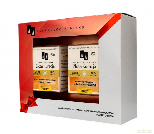 AA Zestaw prezentowy Technologia Wieku 60 + Złota Kuracja (krem na dzień 50 ml + krem na noc 50 ml)