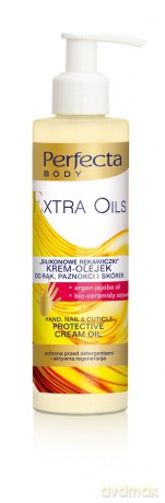 Dax Cosmetics Perfecta Body Extra Oils Krem - olejek "Silikonowe rękawiczki" do rąk ,paznokci i skórek 195 ml