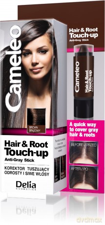 Delia Cosmetics Cameleo Hair&Root Touch - up Korektor tuszujący odrosty i siwe włosy - brąz 1szt