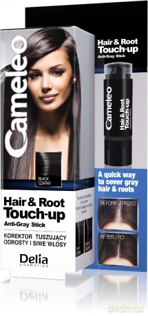 Delia Cosmetics Cameleo Hair&Root Touch - up Korektor tuszujący odrosty i siwe włosy - czarny 1szt
