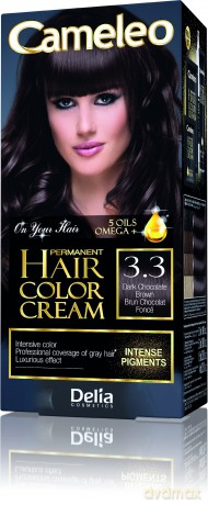 Delia Cosmetics Cameleo HCC Farba permanentna Omega + nr 3.3 Dark Chocolate 1op.