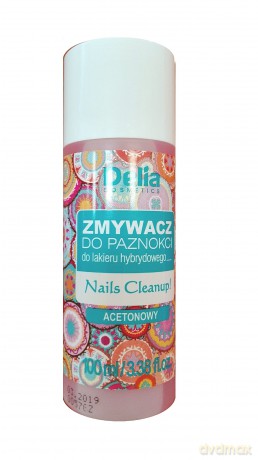 Delia Cosmetics Zmywacz do lakieru hybrydowego acetonowy 100 ml