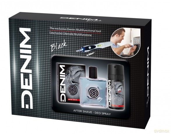 Denim Black Zestaw prezentowy (woda po goleniu 100 ml,dezodorant spray 150 ml oraz urządzenie wielofunkcyjne)