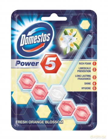 Domestos Fresh Orange Kostka WC Power 5 koszyk 55 g