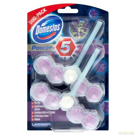 Domestos Lavender DUO Kostka WC Power 5 koszyk 2 x 55 g