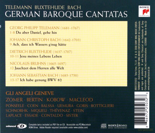 Gli Angeli Geneve: German Baroque Cantatas [CD]