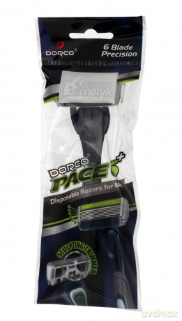 Dorco Pace 6 + Maszynka jednorazowa męska - 6 ostrzy + trymer 1szt