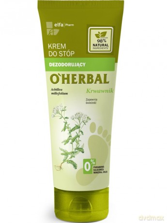 Elfa Pharm O'Herbal Krem do stóp dezodorujący Krwawnik 75 ml