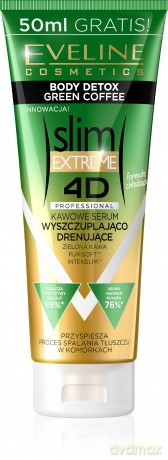 Eveline 4D slim Extreme Kawowe Serum wyszczuplająco - drenujące 250 ml