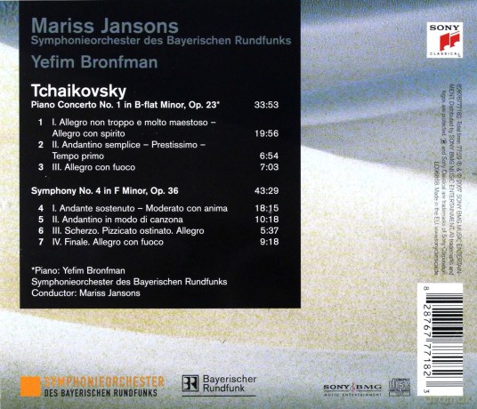 Mariss Jansons: Tchaikovsky: Piano Concerto No.1, Symphony No. 4 [CD]