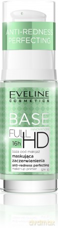 Eveline Base Full HD Baza pod makijaż maskująca zaczerwienienia 30 ml