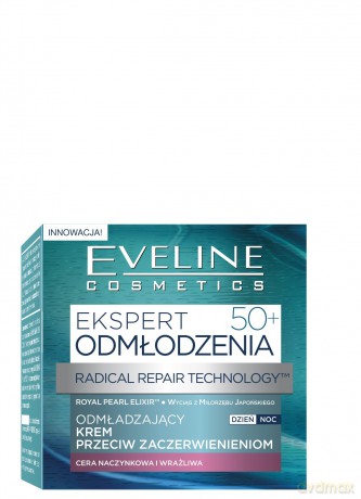 Eveline Ekspert Odmłodzenia 50+ Krem odmładzający przeciw zaczerwienieniom na dzień i noc 50 ml