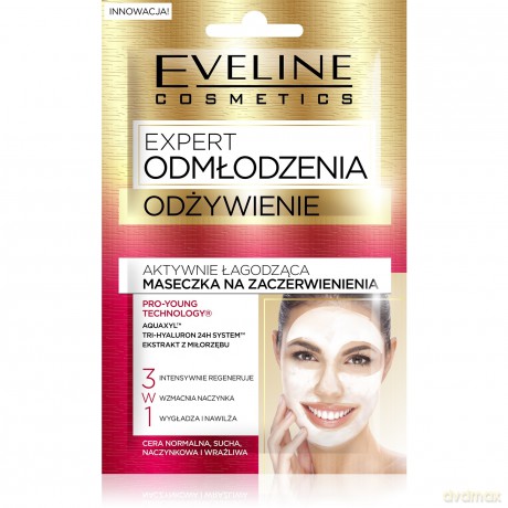 Eveline Ekspert Odmłodzenia Odżywienie Maseczka łagodząca na zaczerwienienia - saszetka 2x5 ml