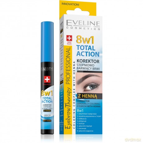 Eveline Eyebrow Professional Korektor do brwi z henną Total Action 8w1 10 ml