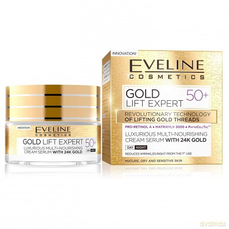 Eveline Gold Lift Expert 50+ Krem - serum multi - odżywczy na dzień i noc 50 ml
