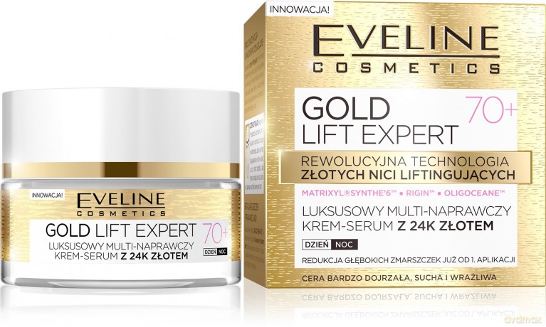 Eveline Gold Lift Expert 70+ Krem - serum multi - naprawczy na dzień i noc 50 ml