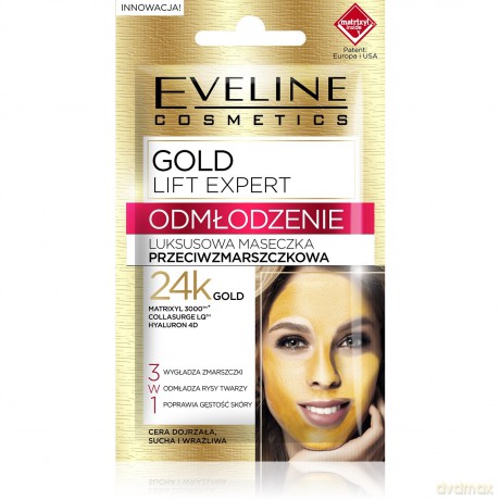 Eveline Gold Lift Expert Odmłodzenie Maseczka przeciwzmarszczkowa luksusowa - saszetka 2x5 ml
