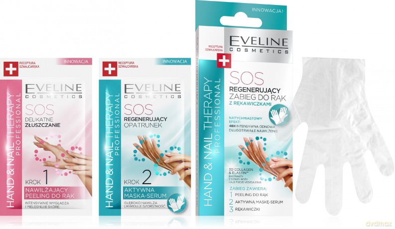 Eveline Hand & Nail Therapy Regenerujący zabieg do rąk SOS z rękawiczkami 1op.