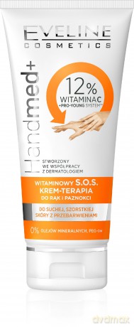 Eveline Hand Med + Krem - terapia do rąk i paznokci witaminowy S.O.S. 75 ml