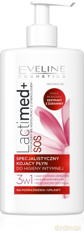 Eveline Lactimed + Płyn do higieny intymnej kojący 3w1 Żurawina 250 ml