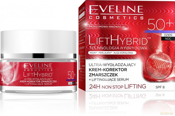 Eveline Lift Hybrid 50+ Krem - korektor zmarszczek ultra - wygładzający na dzień i noc 50 ml