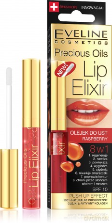 Eveline Lip Elixir Olejek do ust 8w1 nr 03 Raspberry 7ml