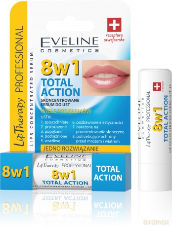Eveline Lip Therapy Skoncentrowane serum do ust Total Action 8w1 1szt