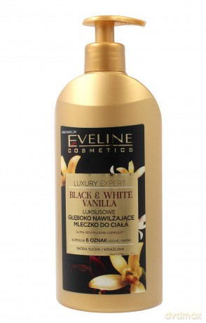 Eveline Luxury Expert Mleczko do ciała głęboko nawilżające Black&White Vanilla 350 ml