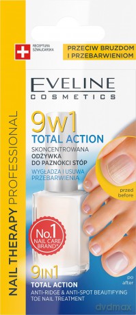 Eveline Nail Therapy Lakier odżywka Total Action 9w1 do paznokci stóp 12ml