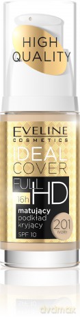 Eveline Podkład Ideal Cover Full HD matująco - kryjący nr 201 Ivory 30 ml