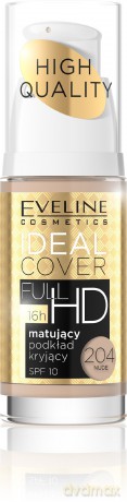 Eveline Podkład Ideal Cover Full HD matująco - kryjący nr 204 Nude 30 ml