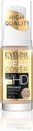 Eveline Podkład Ideal Cover Full HD matująco - kryjący nr 205 Rose Beige 30 ml