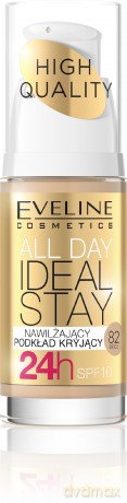 Eveline Podkład nawilżająco - kryjący All Day Ideal Stay nr 82 Beige 30 ml
