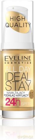 Eveline Podkład nawilżająco - kryjący All Day Ideal Stay nr 83 Golden Sand 30 ml