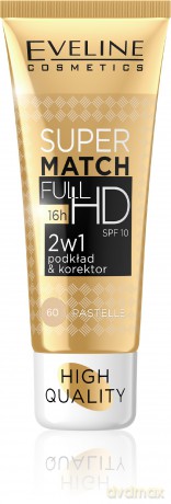 Eveline Podkład - Korektor Super Match Full HD matująco - kryjący nr 60 Pastelle 30 ml