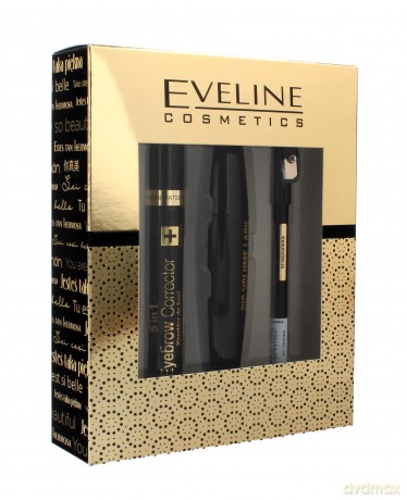 Eveline Zestaw prezentowy (tusz Big Volume Lash 10 ml + korektor do brwi 5w1 + konturówka do oczu)
