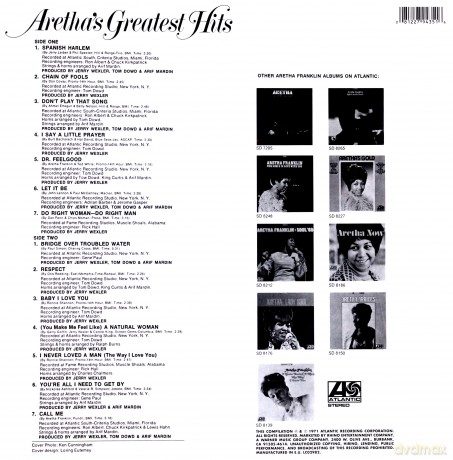 Aretha Franklin: Arethas Greatest Hits [Winyl]