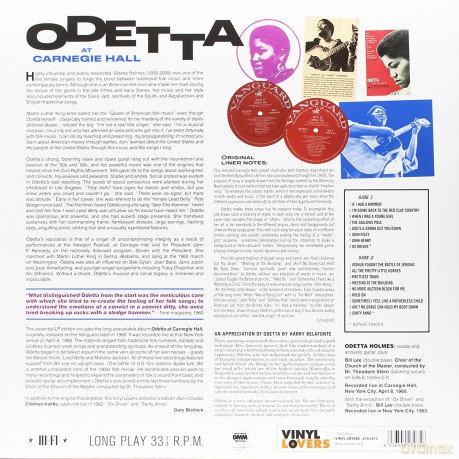 Odetta: At Carnegie Hall + 2 Bonus Tracks! [Winyl]